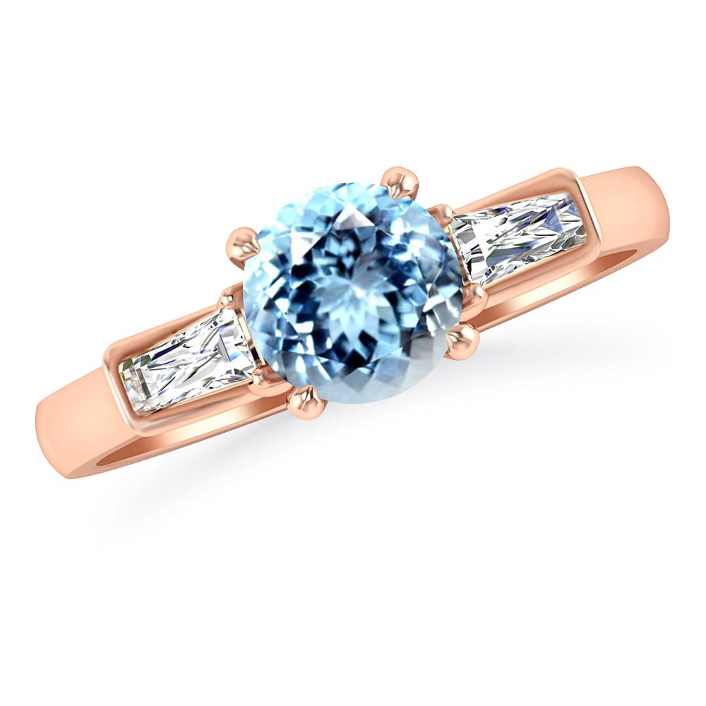 Rose Gold - Aquamarine