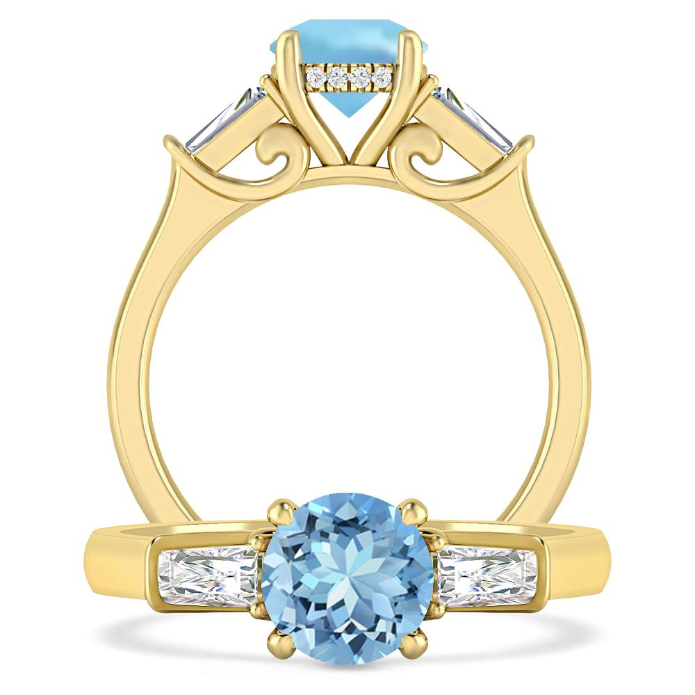 Yellow Gold - Aquamarine