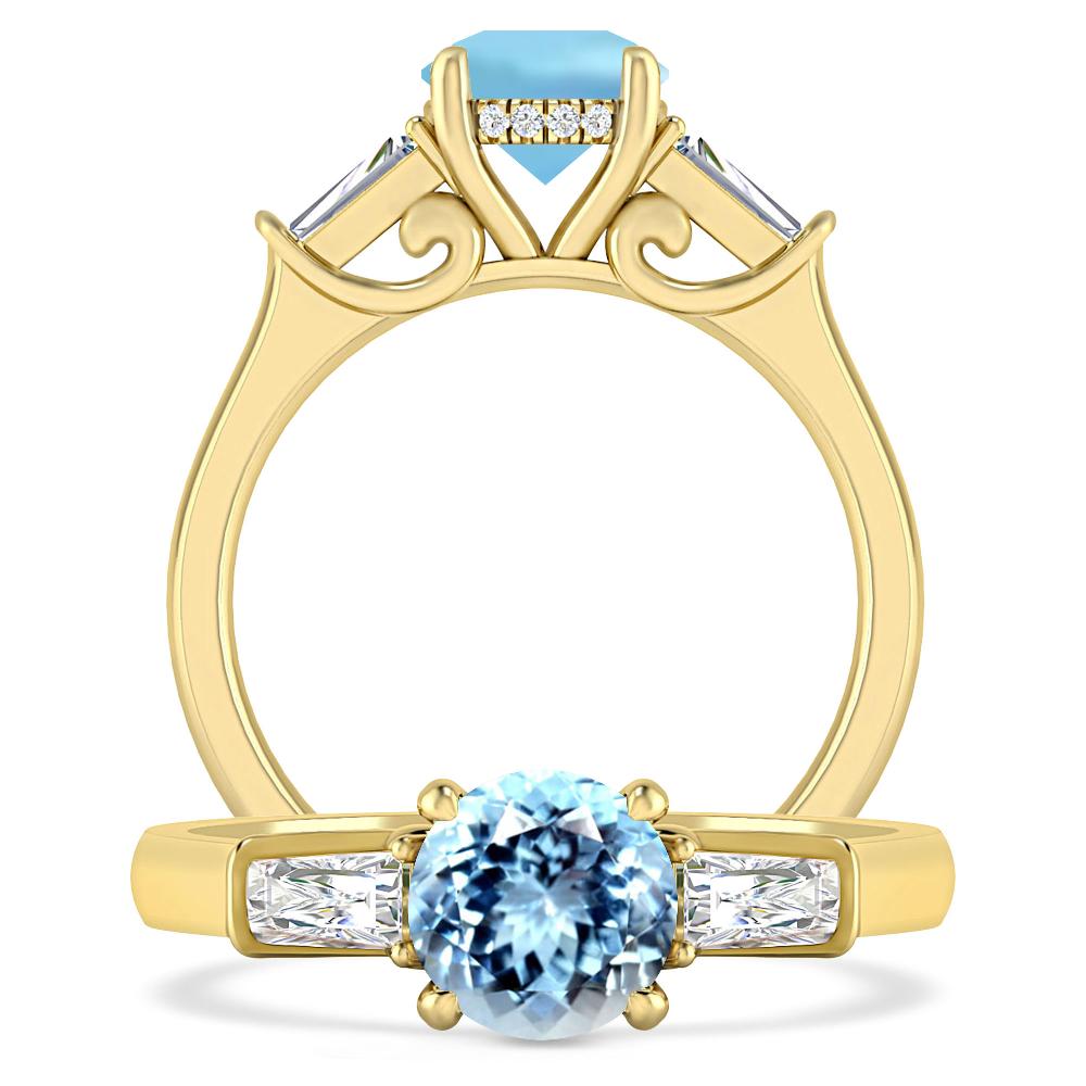 Yellow Gold - Aquamarine