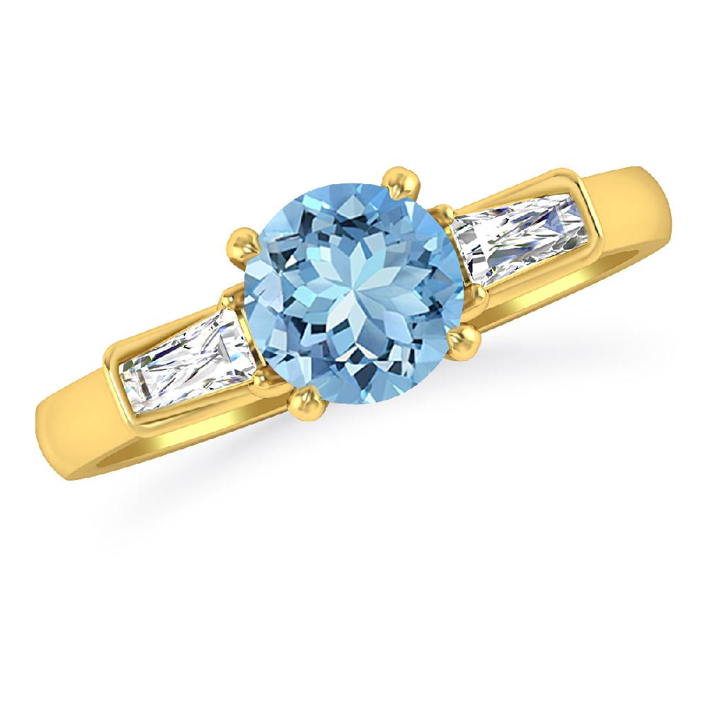 Yellow Gold - Aquamarine