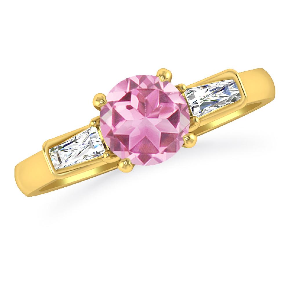 Yellow Gold - Pink Tourmaline