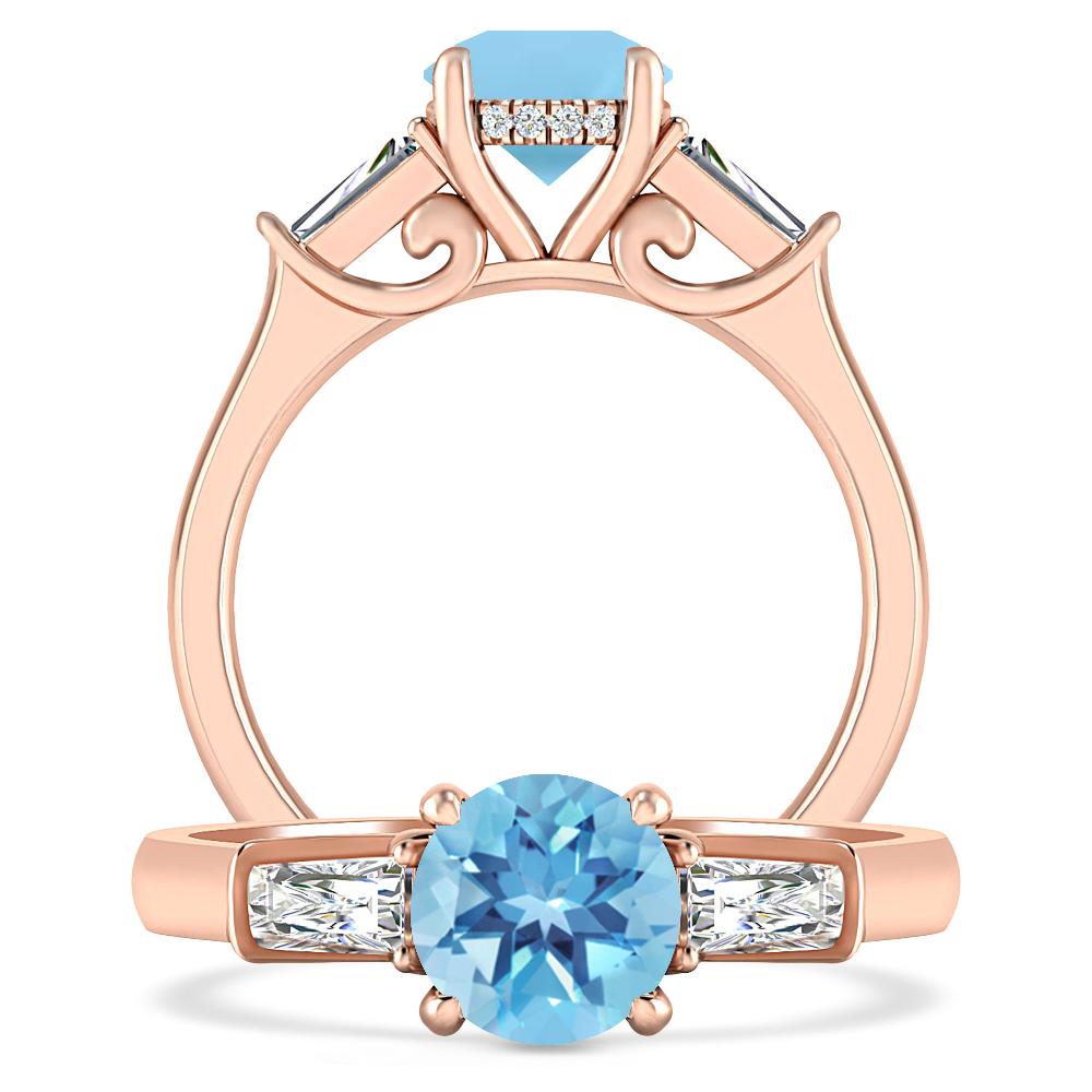 Rose Gold - Blue Topaz