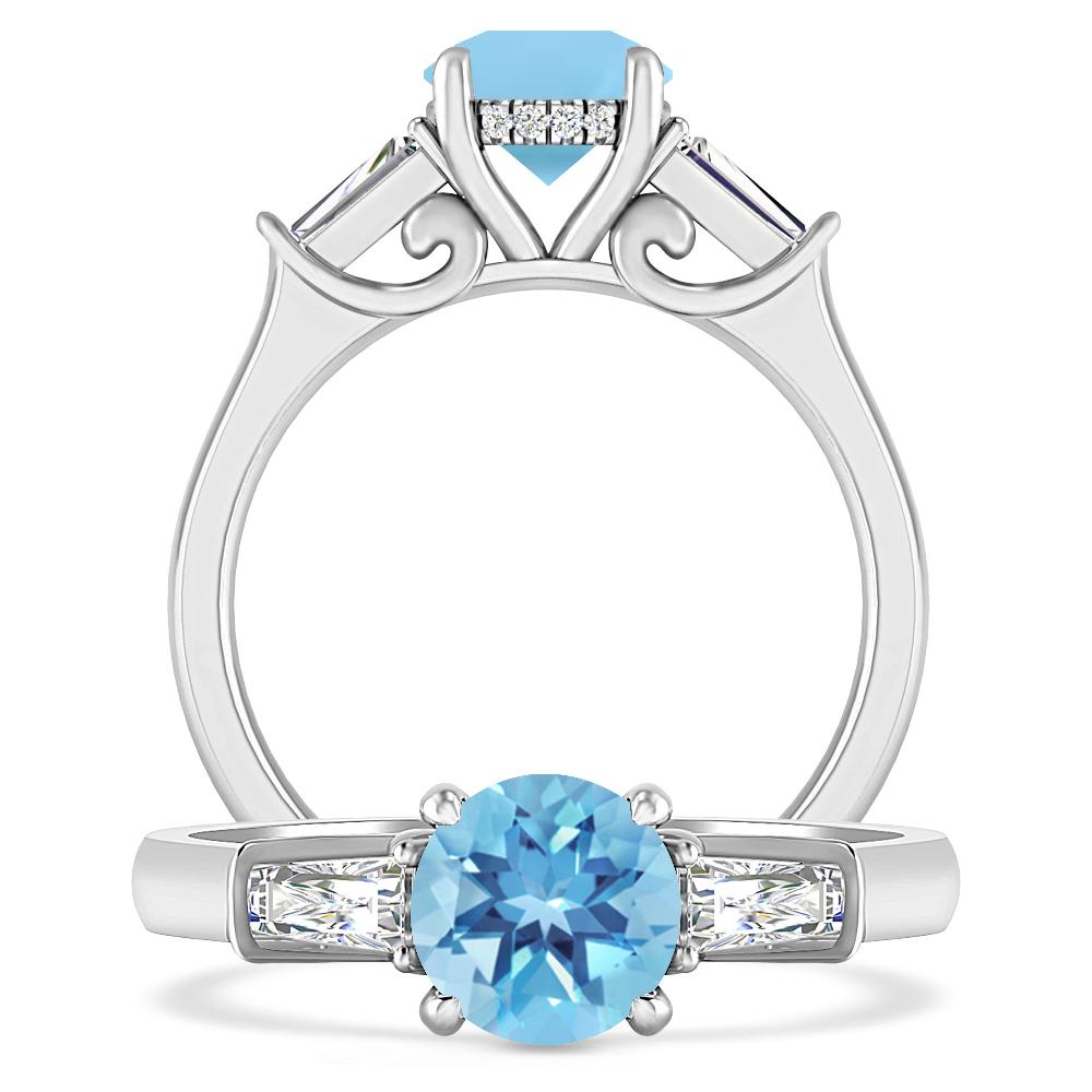 White Gold - Blue Topaz