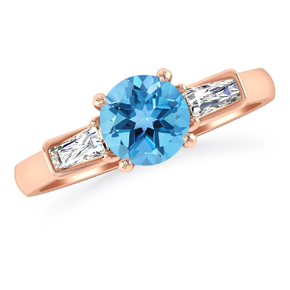 Rose Gold - Blue Topaz