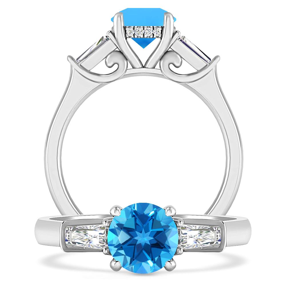 White Gold - Blue Topaz