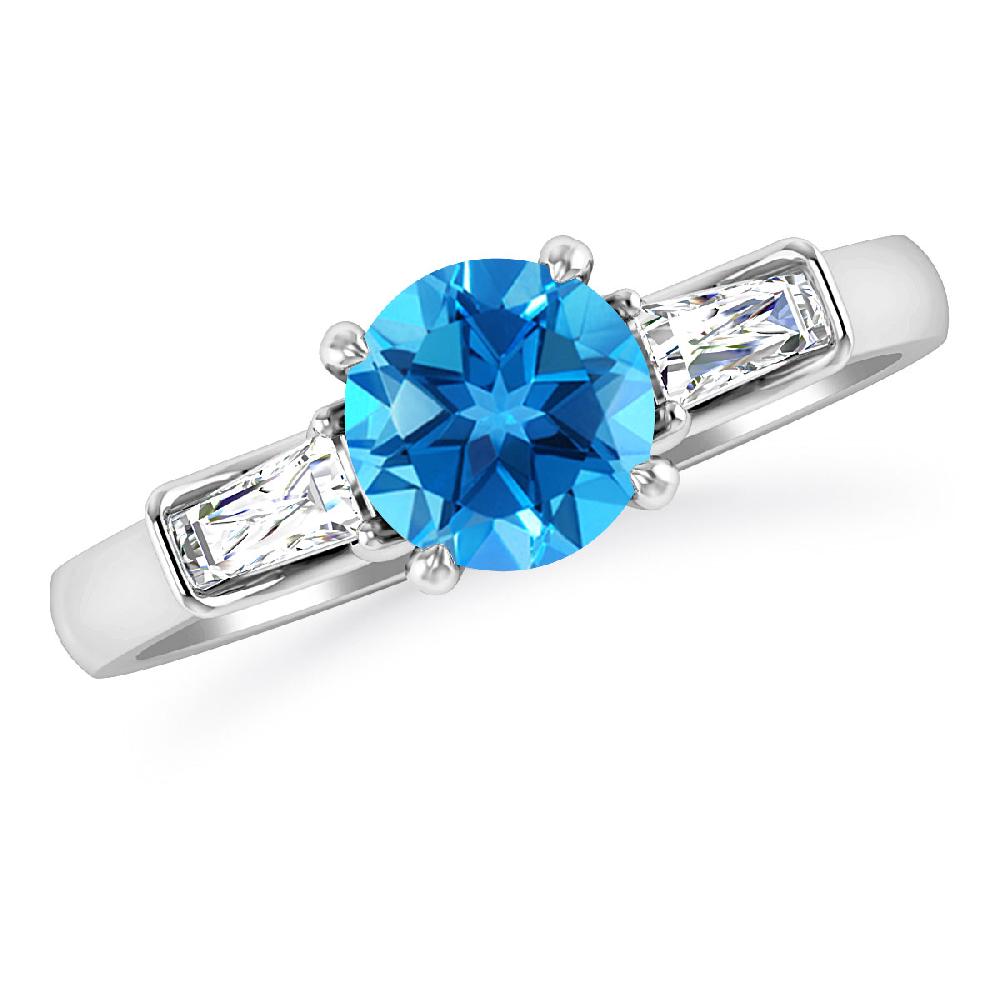 White Gold - Blue Topaz