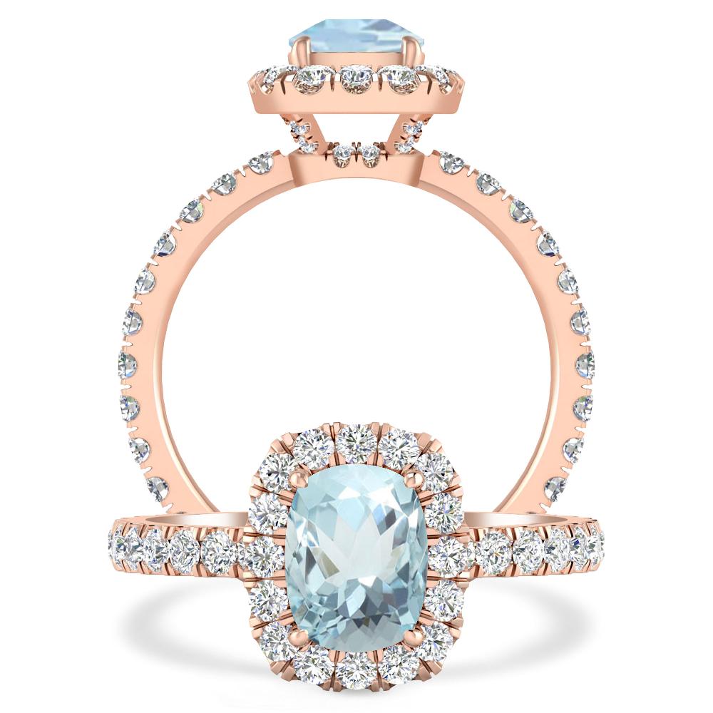 Rose Gold - Aquamarine