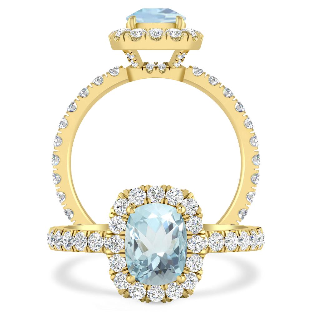 Yellow Gold - Aquamarine