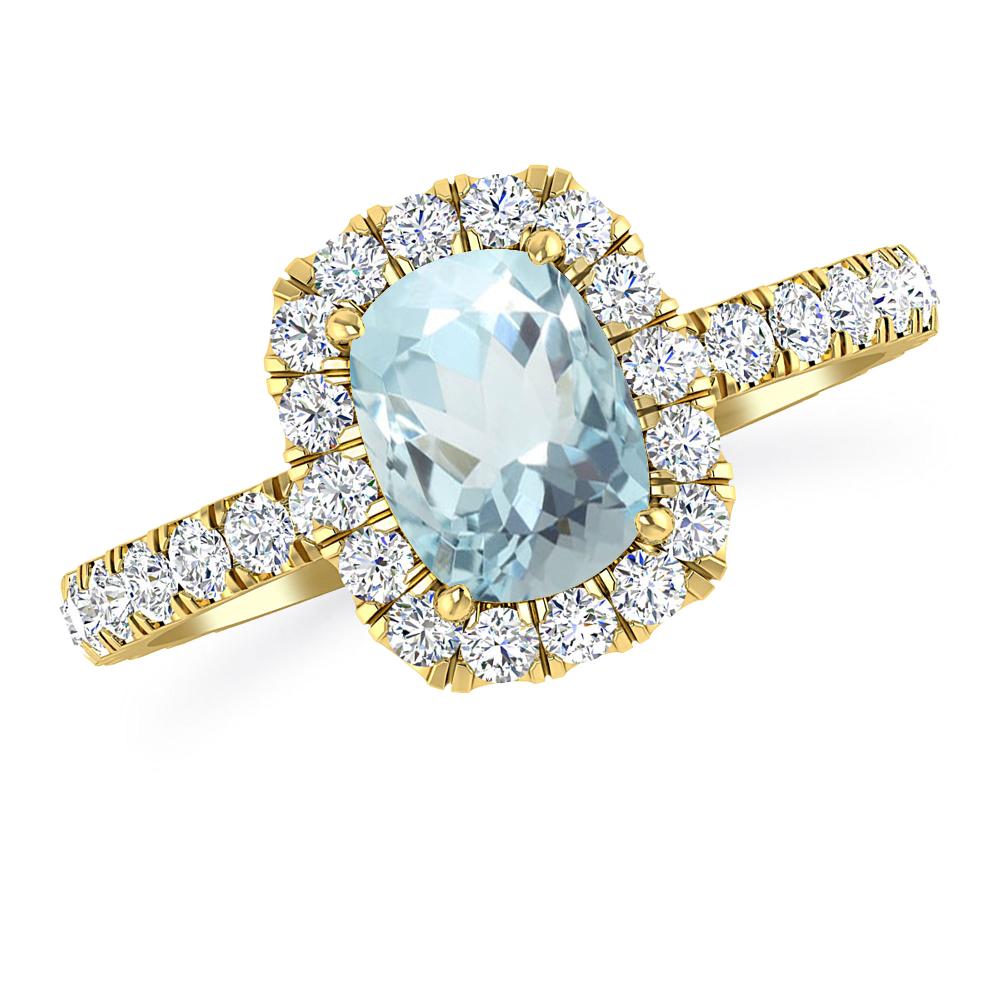 Yellow Gold - Aquamarine