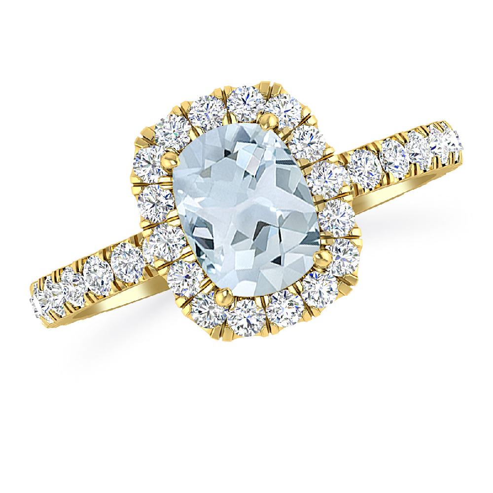 Yellow Gold - Aquamarine