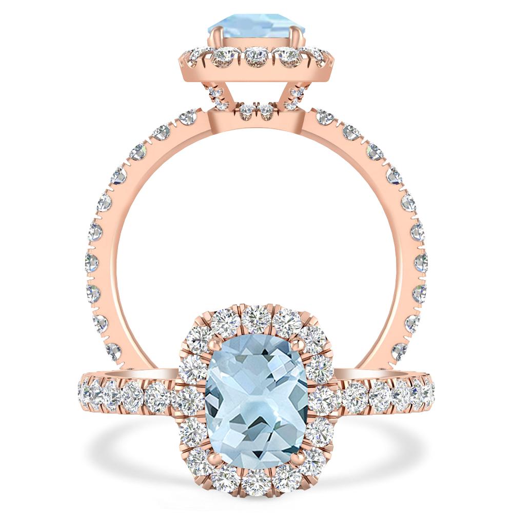 Rose Gold - Aquamarine