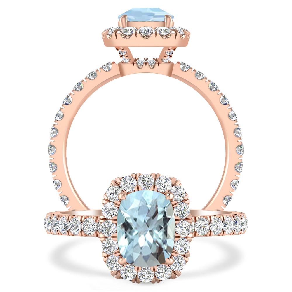 Rose Gold - Aquamarine