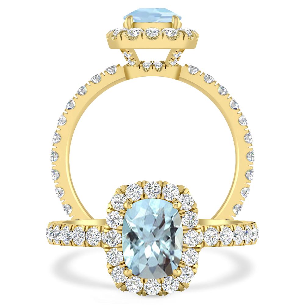 Yellow Gold - Aquamarine