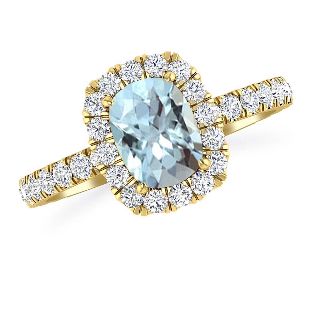 Yellow Gold - Aquamarine