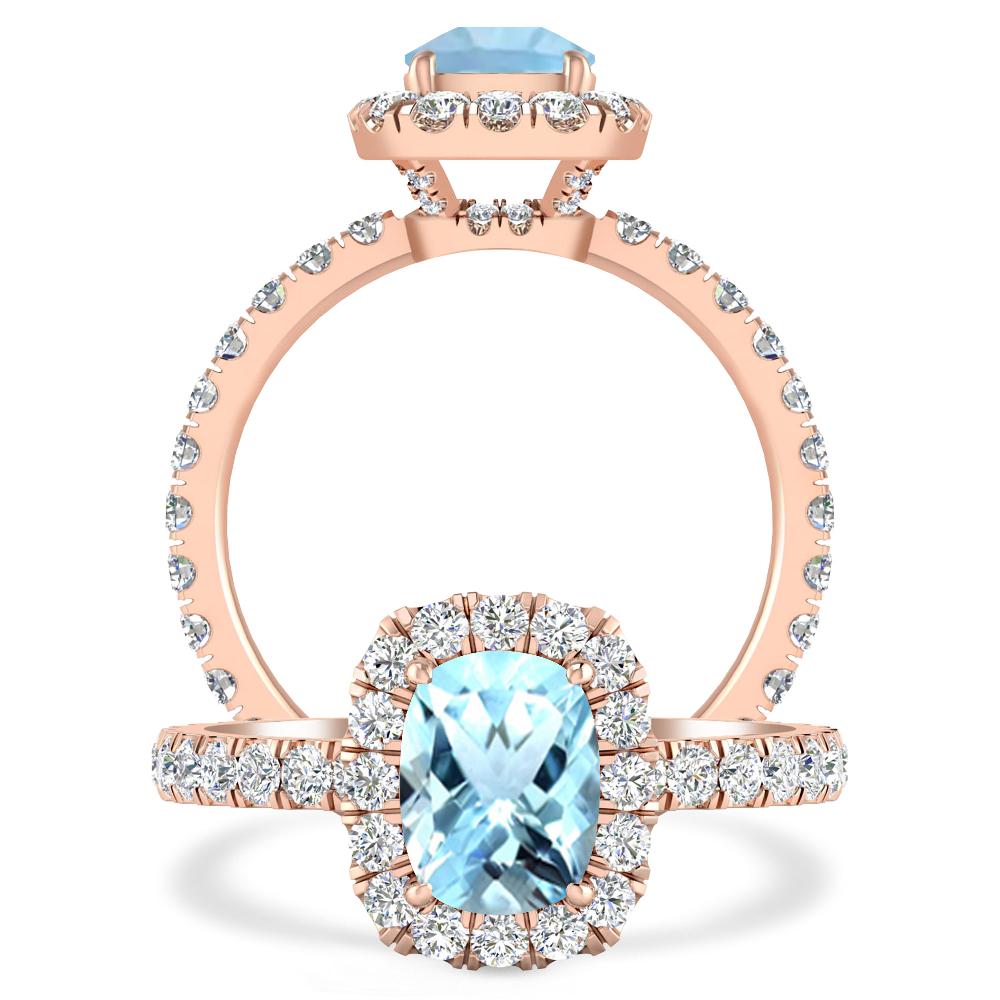 Rose Gold - Aquamarine