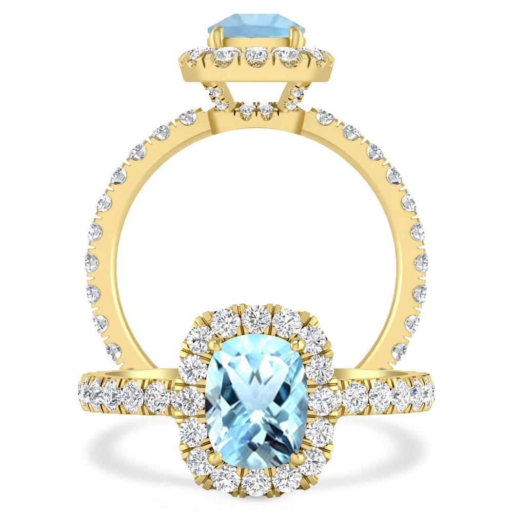 Yellow Gold - Aquamarine