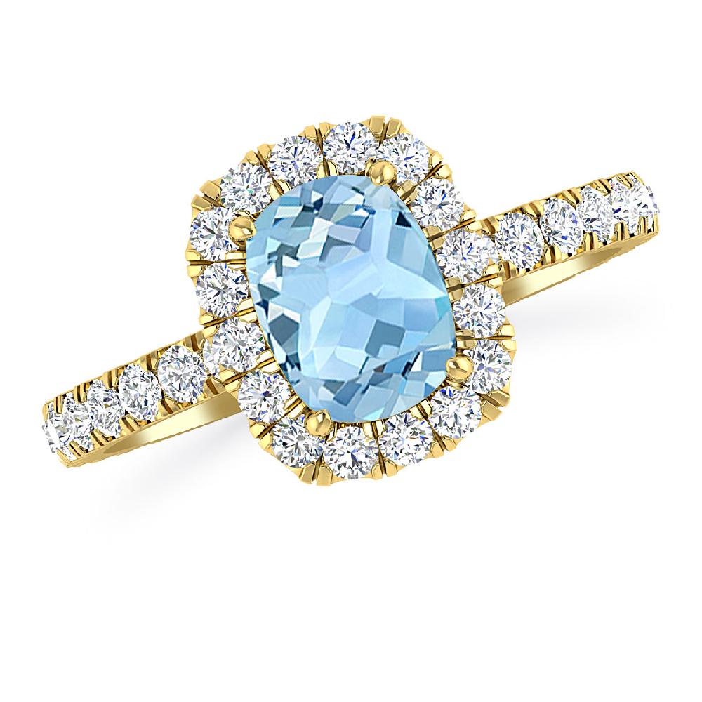 Yellow Gold - Aquamarine