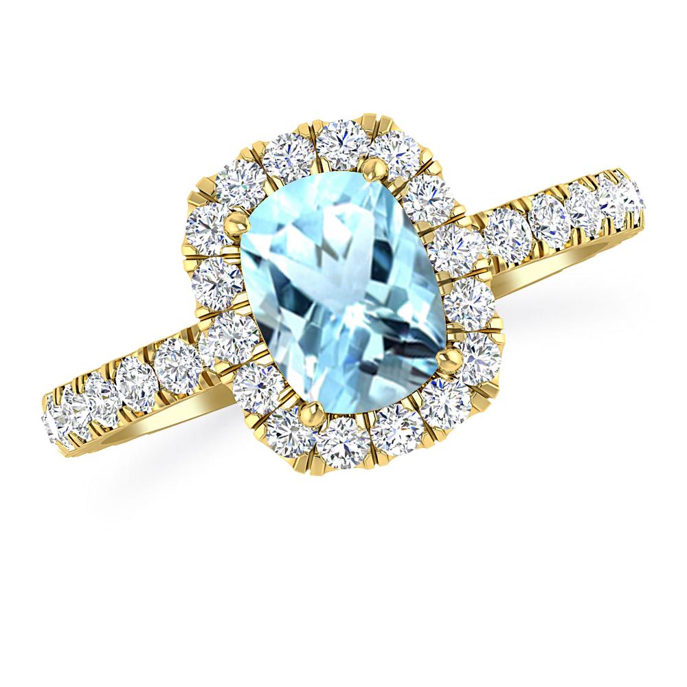 Yellow Gold - Aquamarine