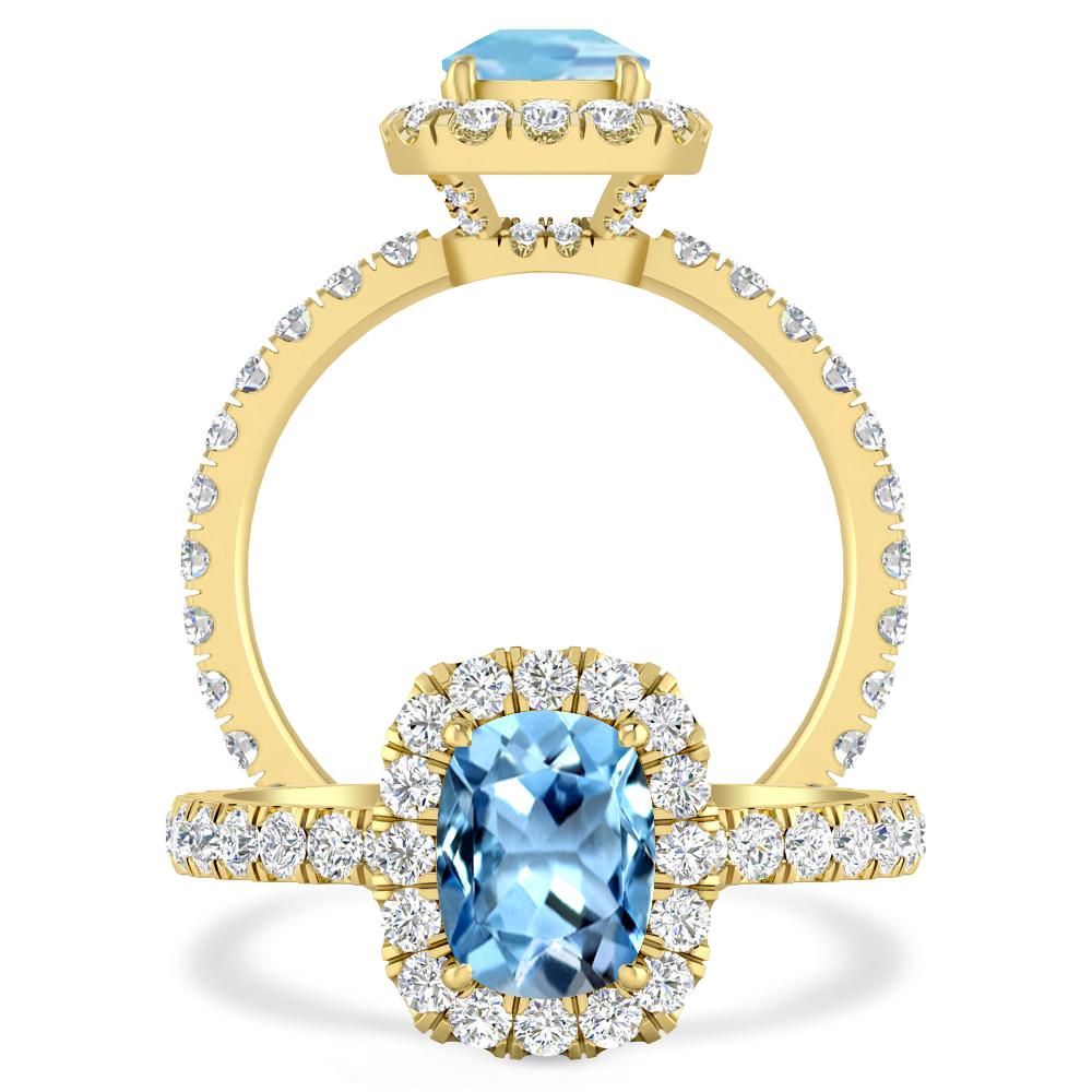 Yellow Gold - Aquamarine