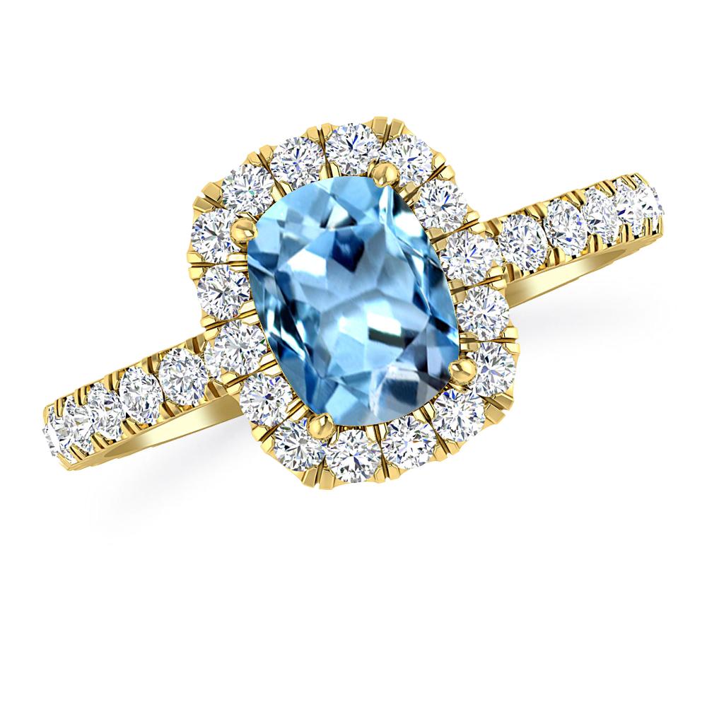 Yellow Gold - Aquamarine