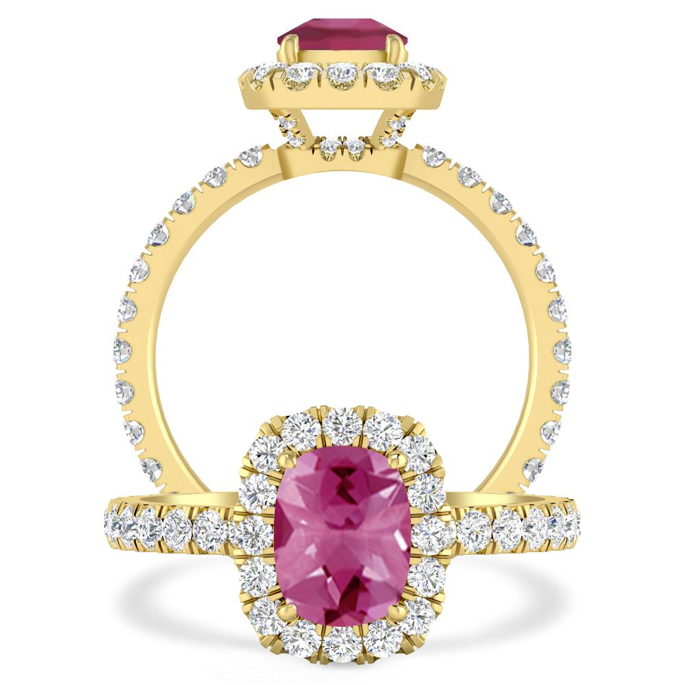 Yellow Gold - Pink Tourmaline