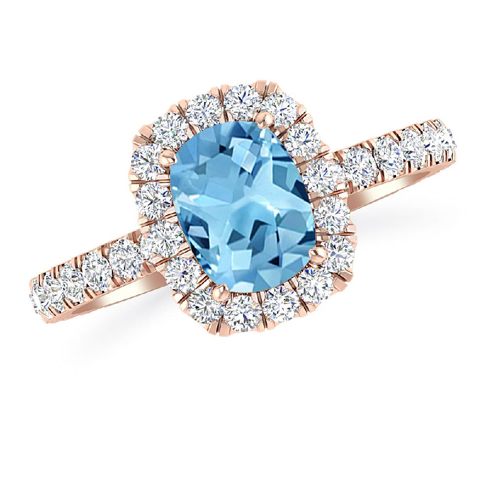 Rose Gold - Blue Topaz