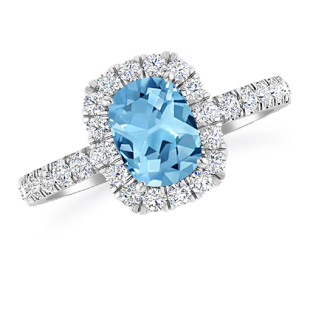 White Gold - Blue Topaz