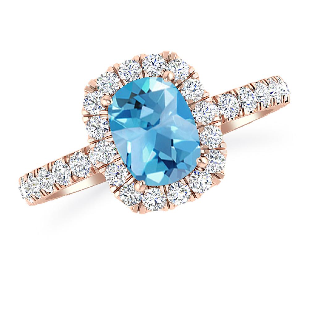 Rose Gold - Blue Topaz