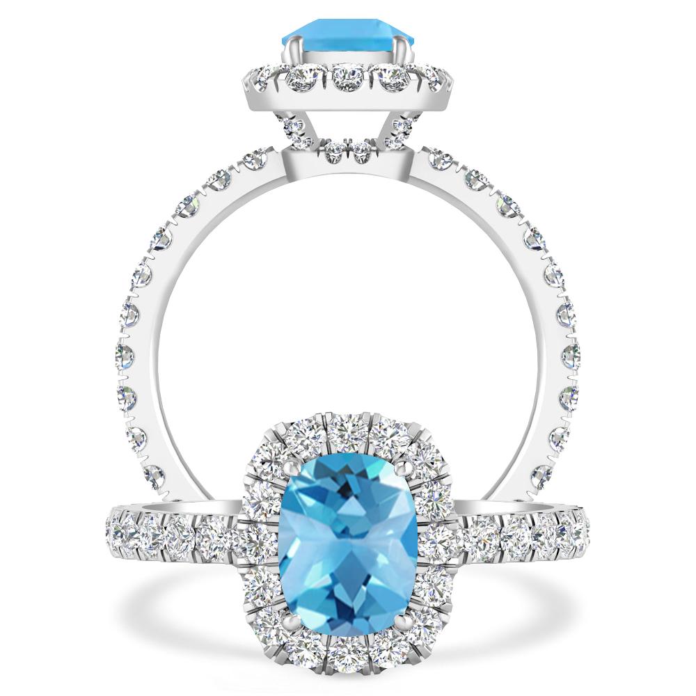 White Gold - Blue Topaz