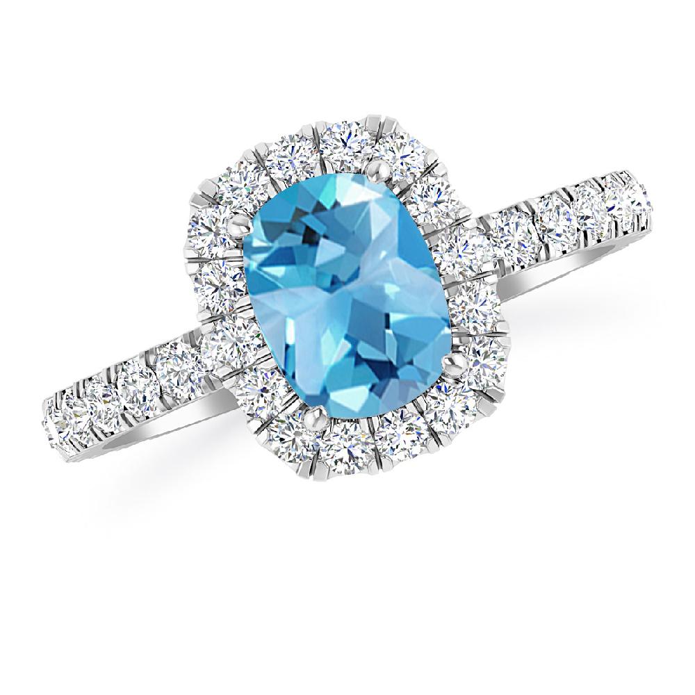 White Gold - Blue Topaz