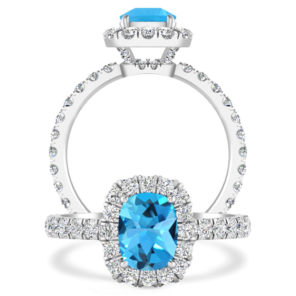 White Gold - Blue Topaz