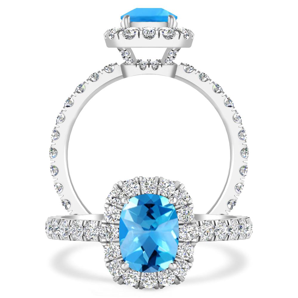 White Gold - Blue Topaz