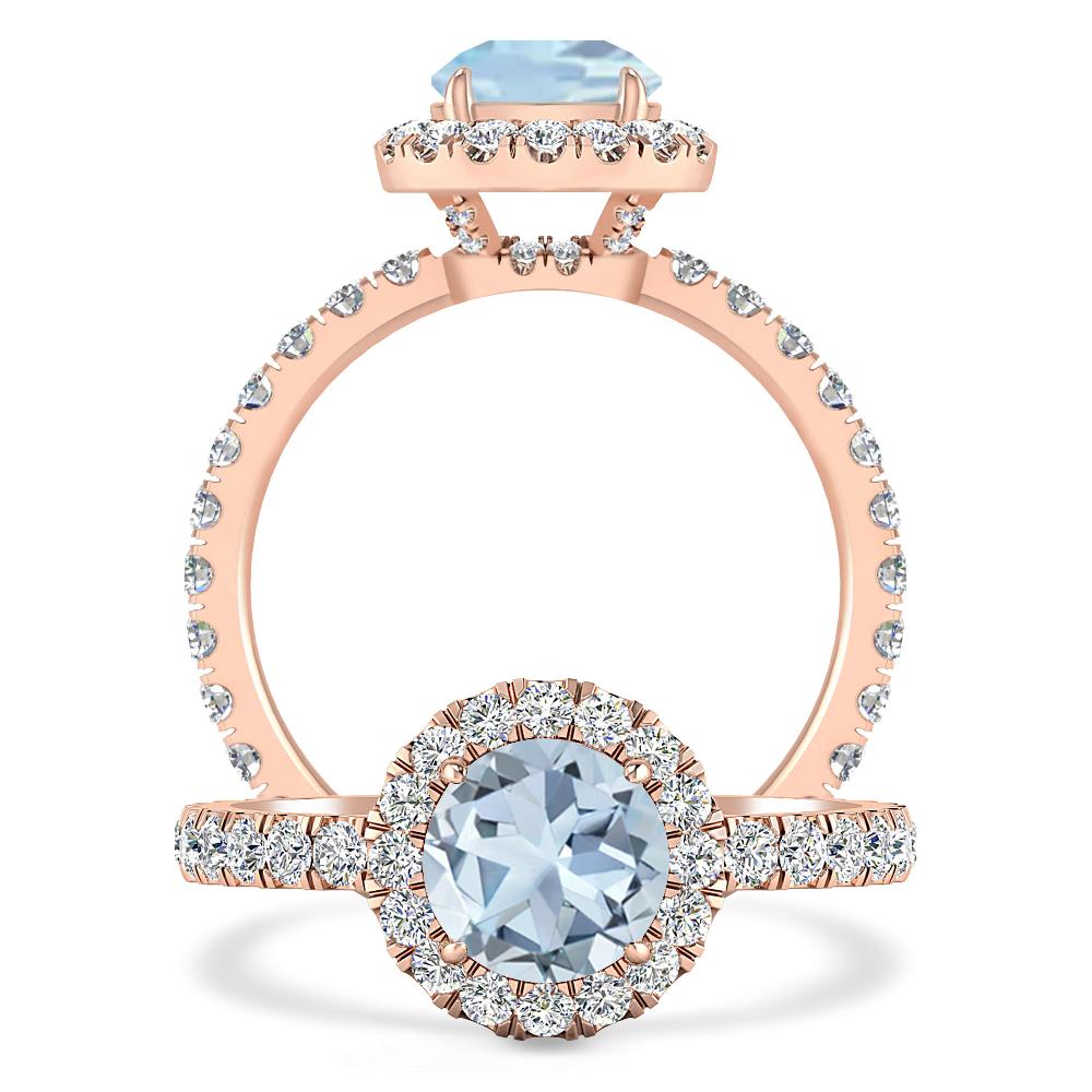 Rose Gold - Aquamarine