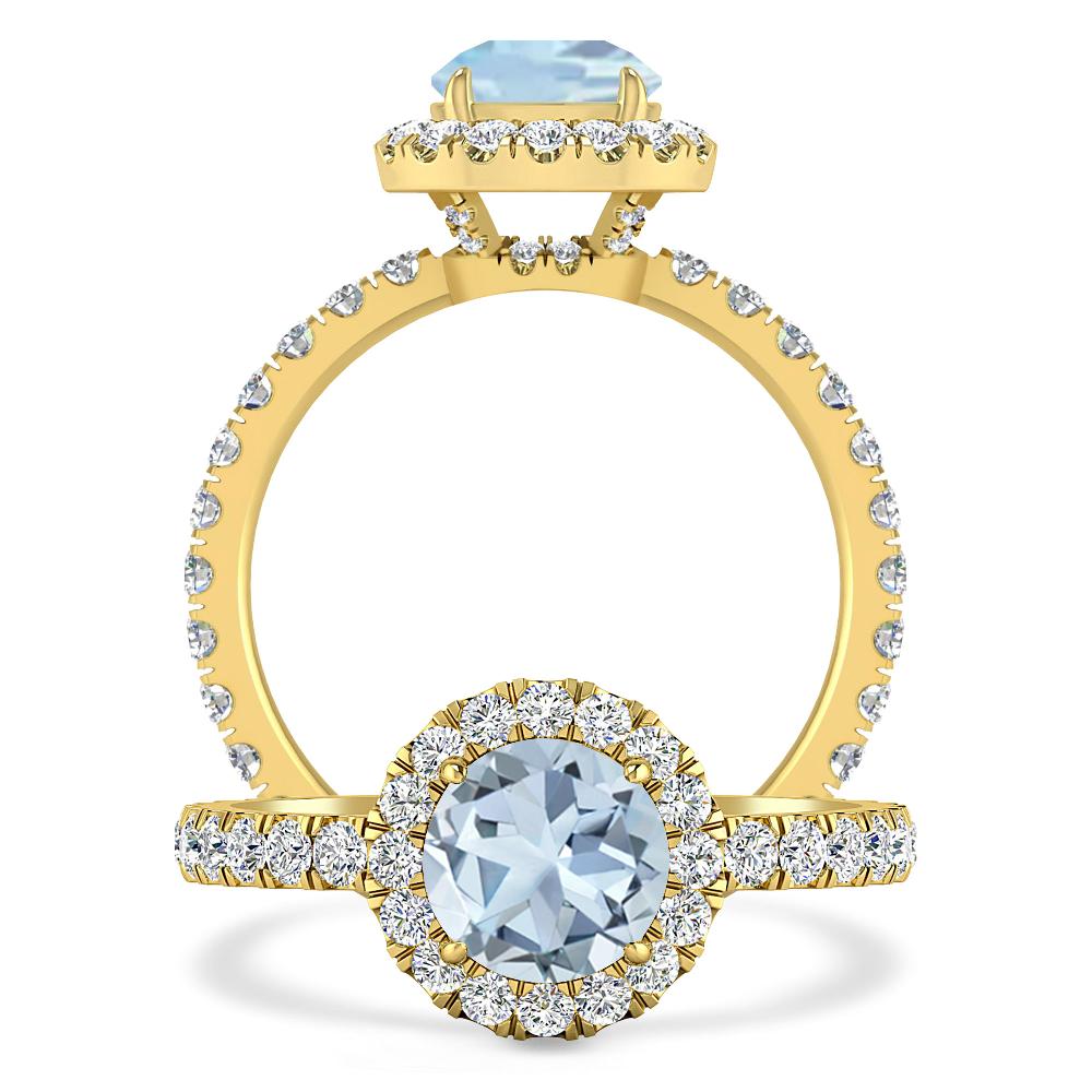 Yellow Gold - Aquamarine