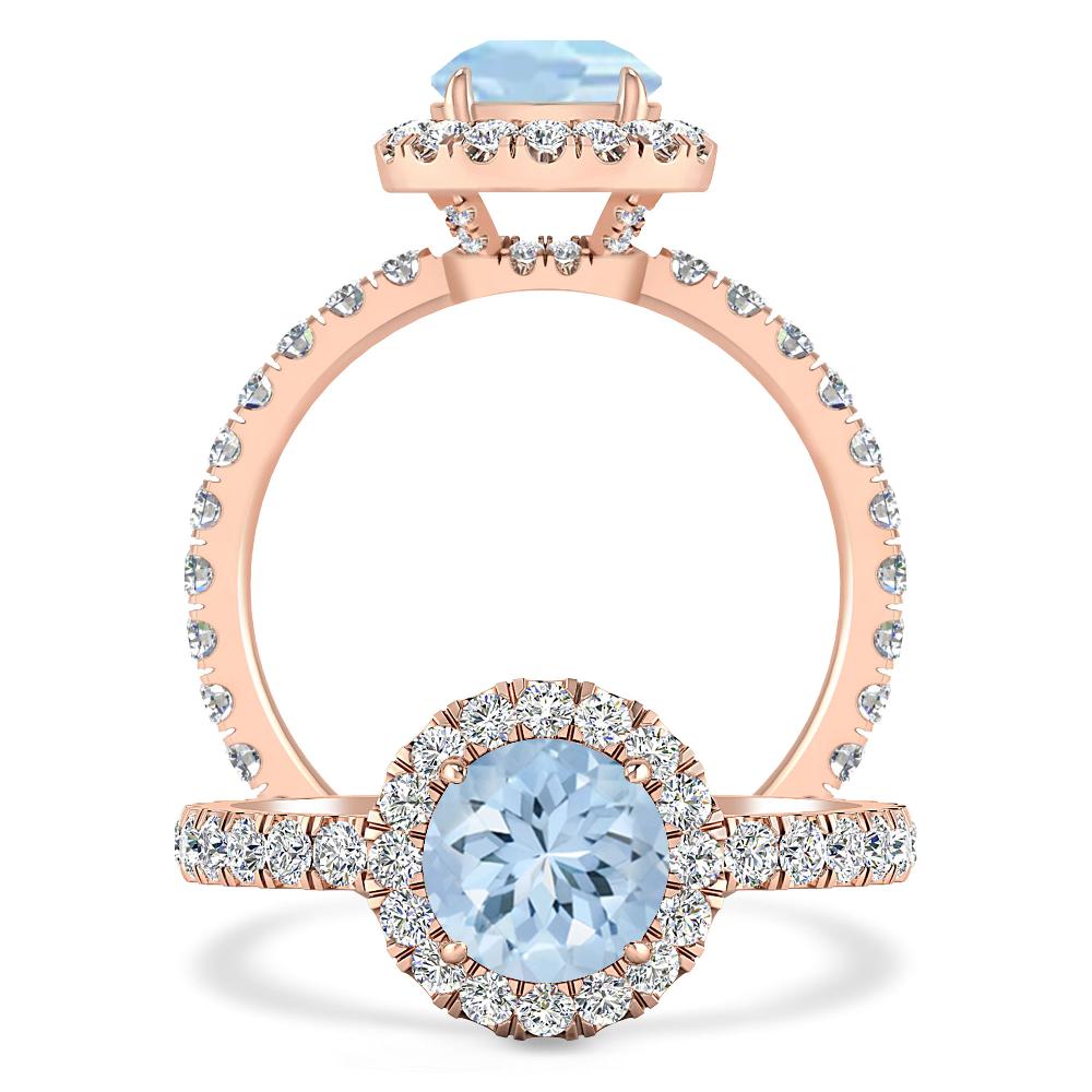 Rose Gold - Aquamarine