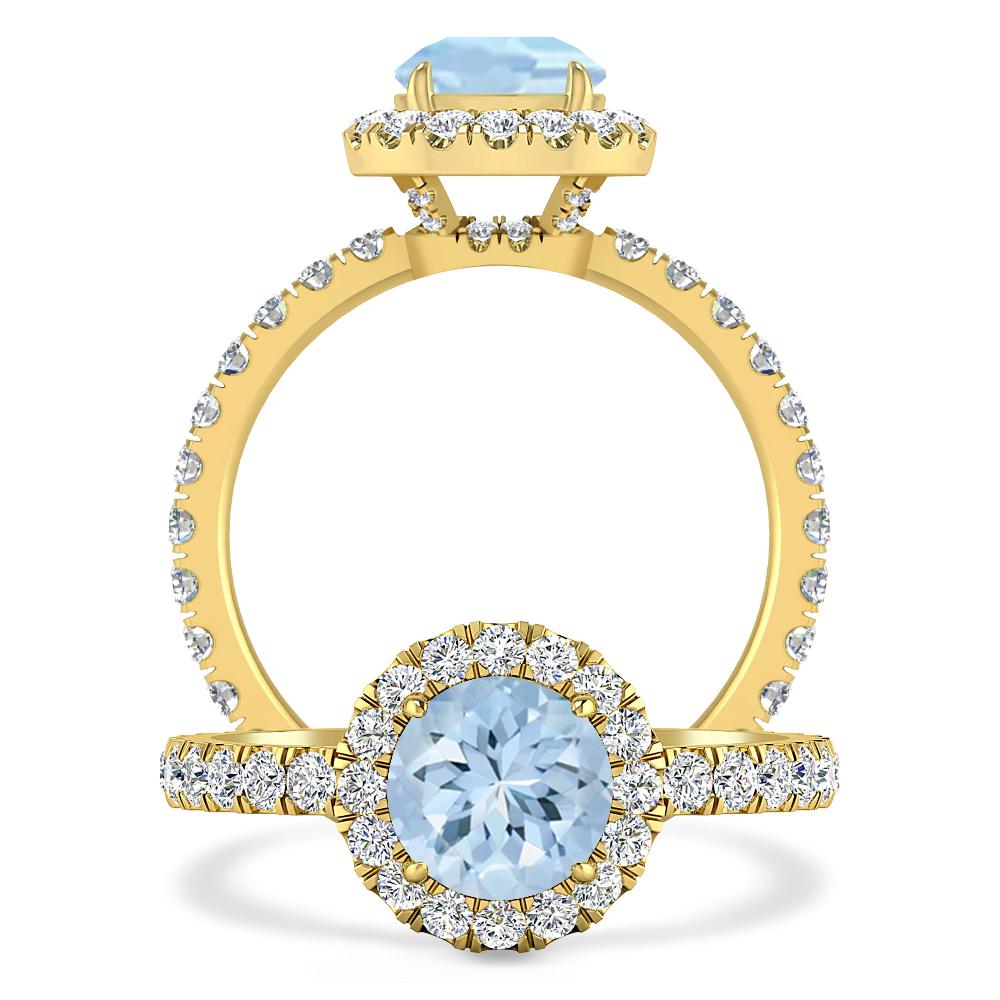 Yellow Gold - Aquamarine