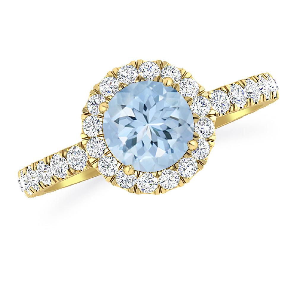 Yellow Gold - Aquamarine