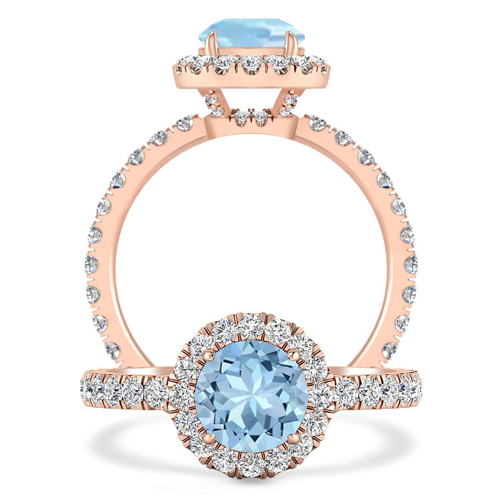 Rose Gold - Aquamarine