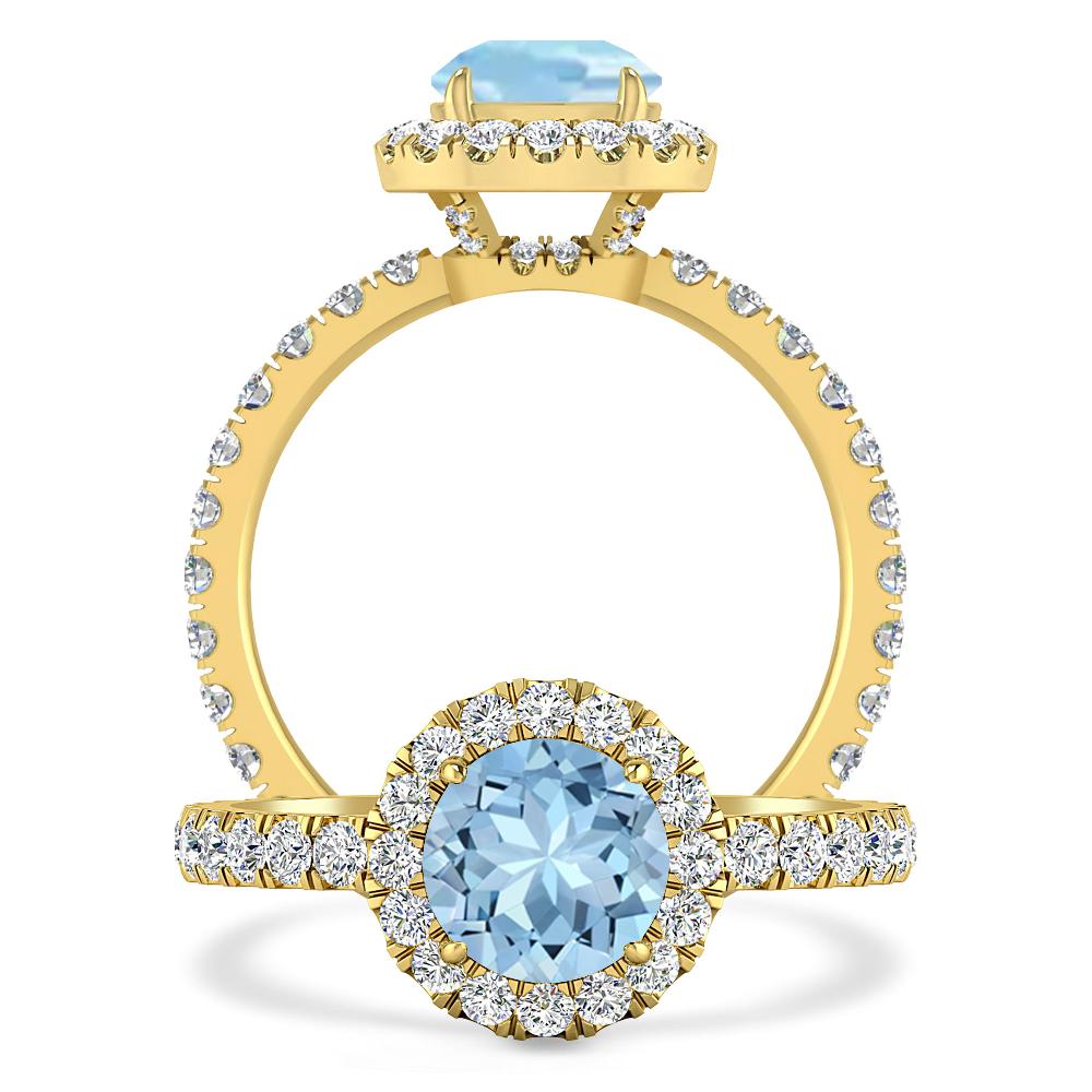 Yellow Gold - Aquamarine