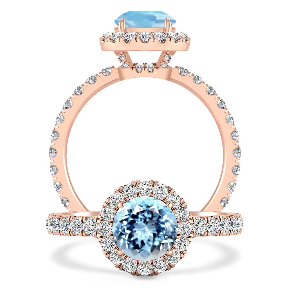 Rose Gold - Aquamarine