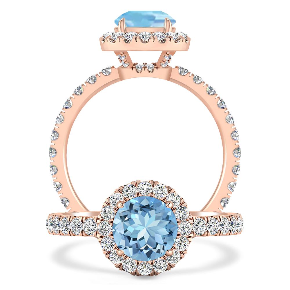 Rose Gold - Aquamarine