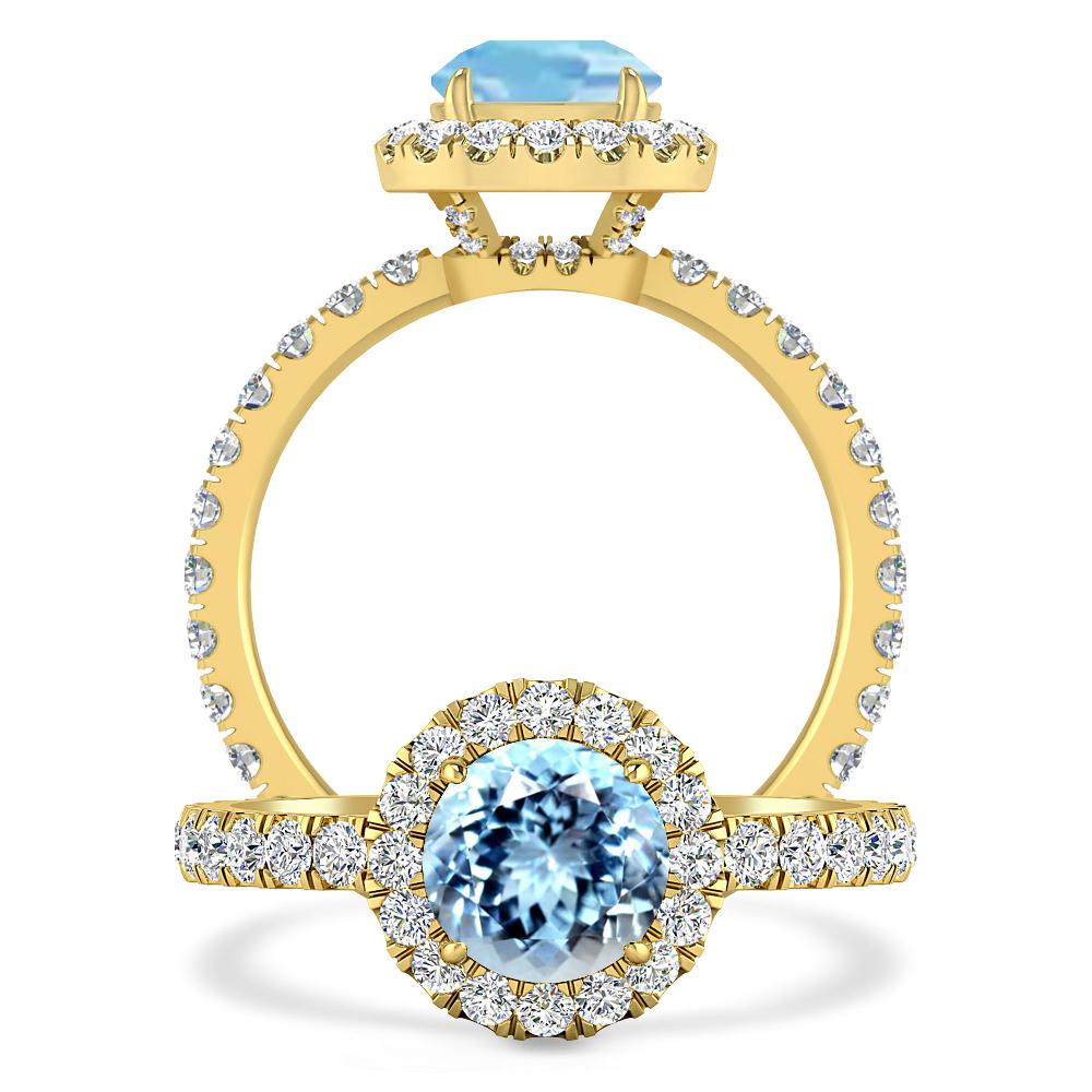 Yellow Gold - Aquamarine