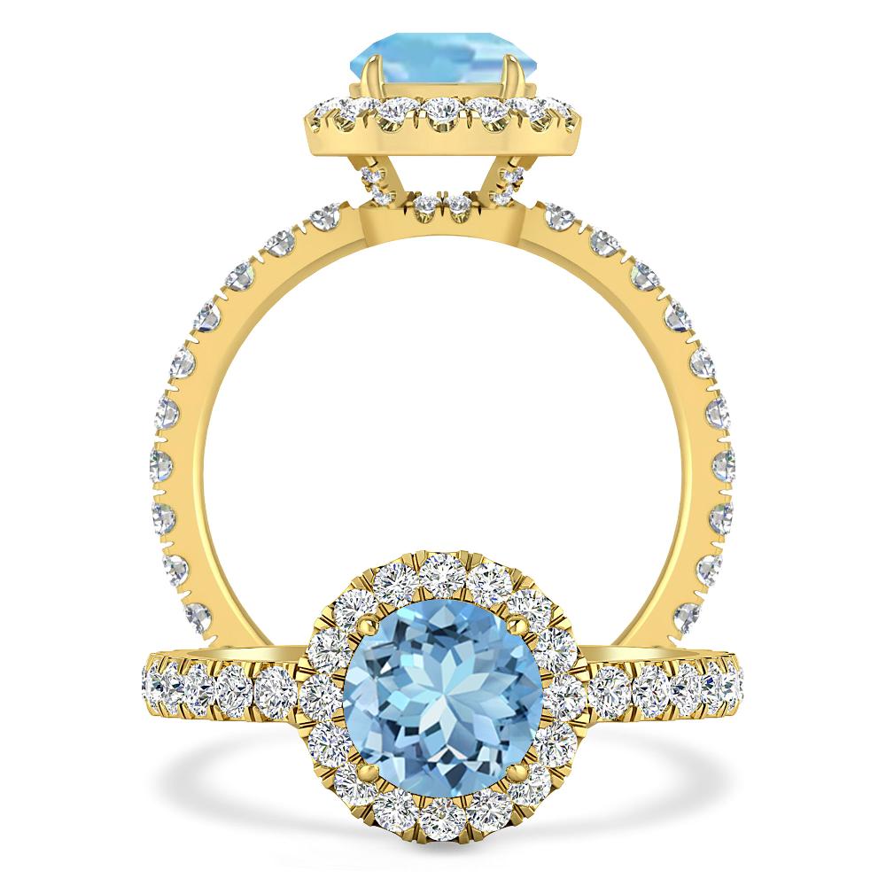 Yellow Gold - Aquamarine