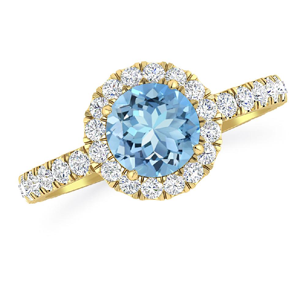 Yellow Gold - Aquamarine