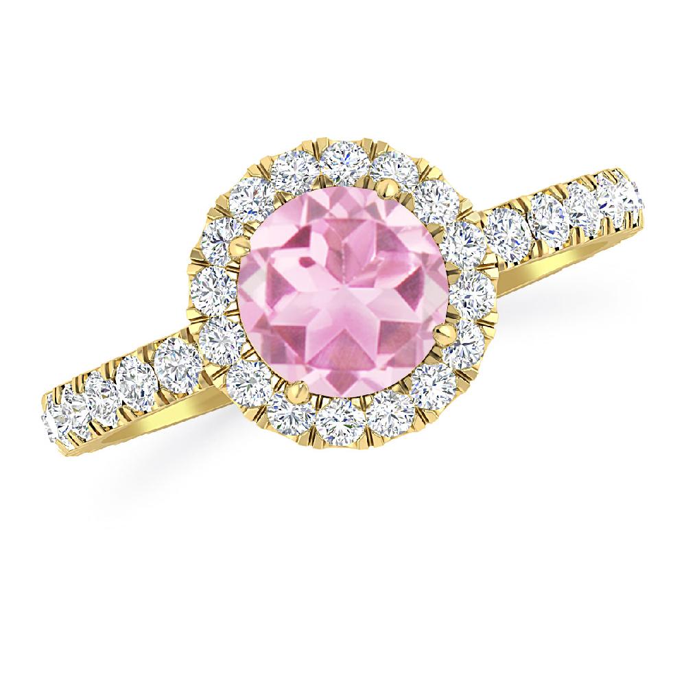 Yellow Gold - Pink Tourmaline