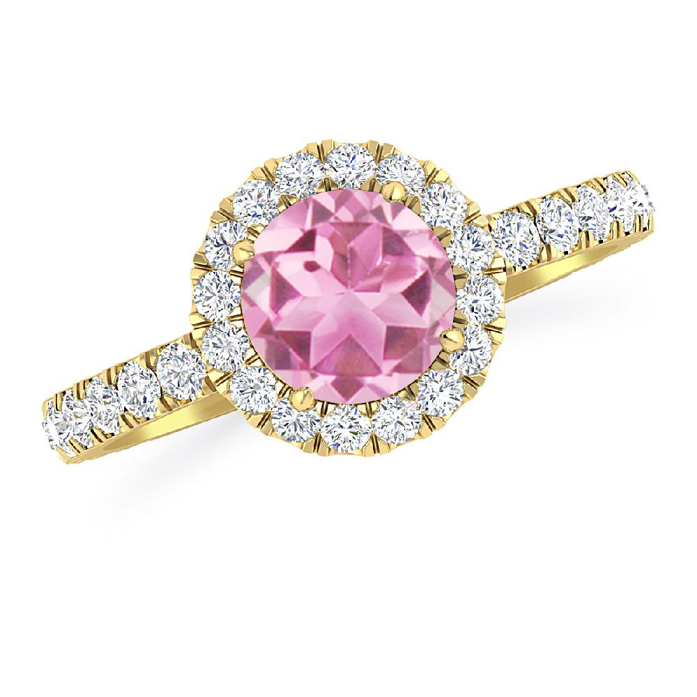 Yellow Gold - Pink Tourmaline