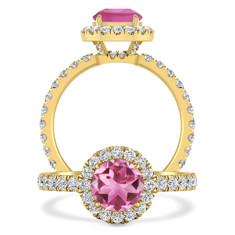 Yellow Gold - Pink Tourmaline