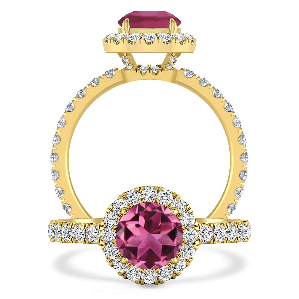 Yellow Gold - Pink Tourmaline