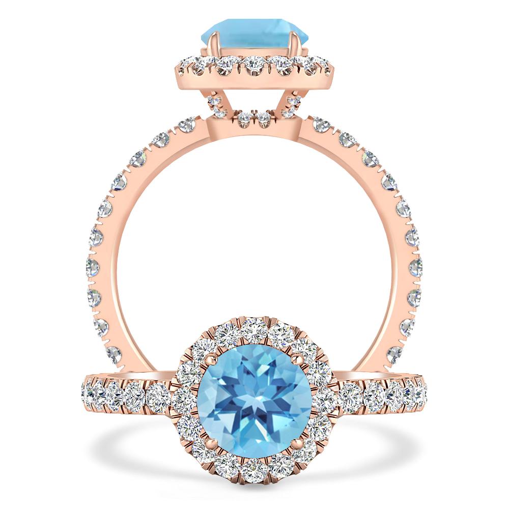 Rose Gold - Blue Topaz