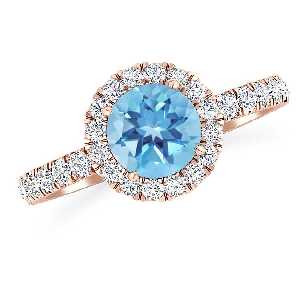 Rose Gold - Blue Topaz